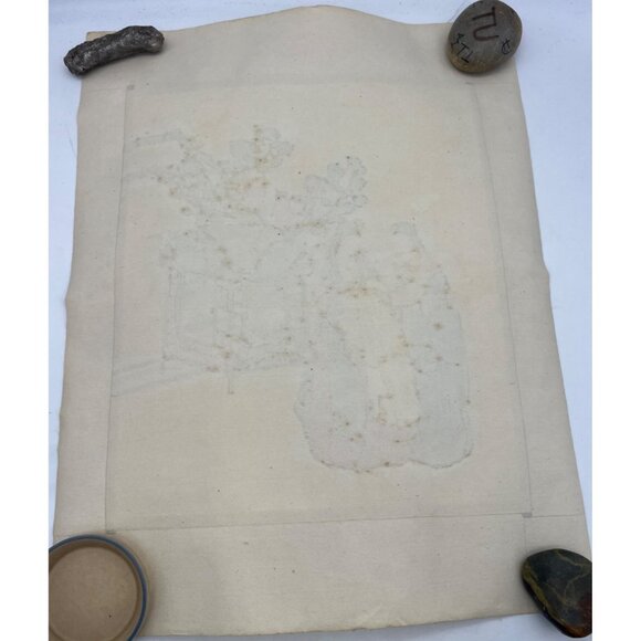 Vintage Korean Silk Embroidery Hanbok Wedding Scene with Gama Palanquin Panel - Picture 5 of 6